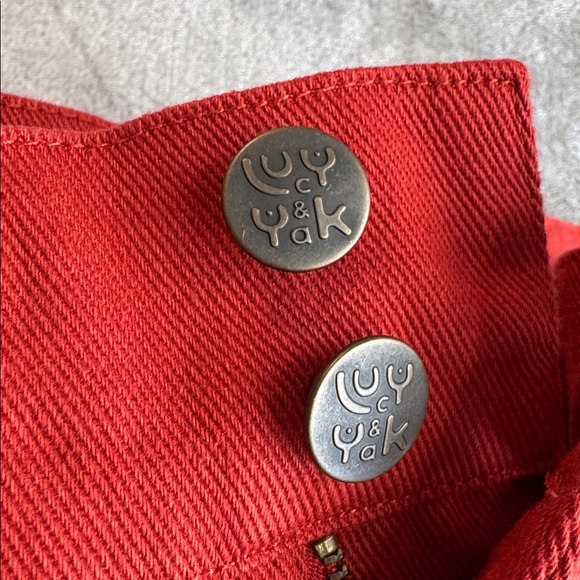 NWT Lucy & Yak Addison Jeans Organic Twill Red Size W30 - Picture 4 of 16